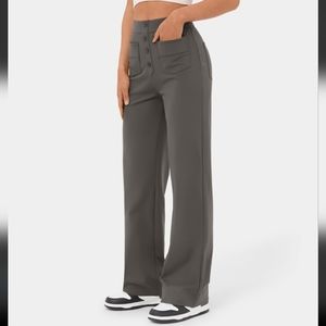 HALARA High Waisted Button Multiple Pockets Straight Leg Casual Pants size M